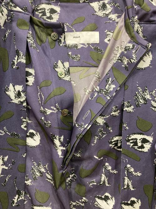 TOGA PULLA（トーガ プルラ）TOGA PULLA (トーガ プルラ) Print mix hoodie shirt / プリント ミックス フーディ シャツ パープル サイズ:36の古着・服飾アイテム