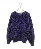 TOGA PULLAトーガ プルラ）の古着「ジャガードニットプルオーバー」｜ネイビー