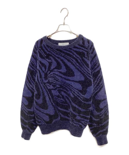 TOGA PULLA（トーガ プルラ）TOGA PULLA (トーガ プルラ) ジャガードニットプルオーバー ネイビー サイズ:38の古着・服飾アイテム