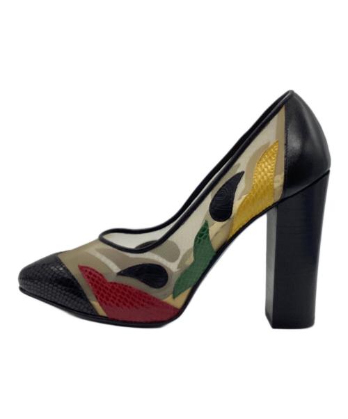 TOGA PULLA（トーガ プルラ）TOGA PULLA (トーガ プルラ) メッシュデザインパンプス ブラック サイズ:23.5cmの古着・服飾アイテム