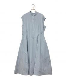 KUMIKYOKU（クミキョク）の古着「サッカーストレッチワンピース」｜スカイブルー