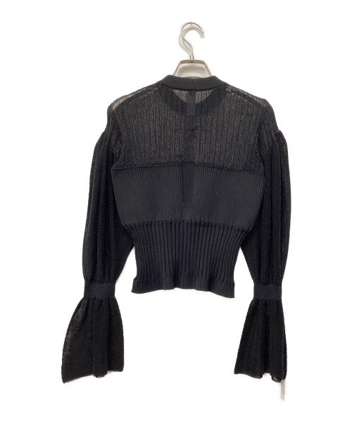 CFCL（シーエフシーエル）CFCL (シーエフシーエル) FLUTED LUCENT GLITTER MARIE SLEEVE TOP ブラック サイズ:1の古着・服飾アイテム