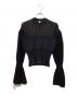 CFCL（シーエフシーエル）の古着「FLUTED LUCENT GLITTER MARIE SLEEVE TOP」｜ブラック