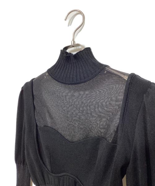 FETICO（フェティコ）FETICO (フェティコ) STRIPE RIB KNIT JUMPER FTC224-0705 ブラック サイズ:Fの古着・服飾アイテム