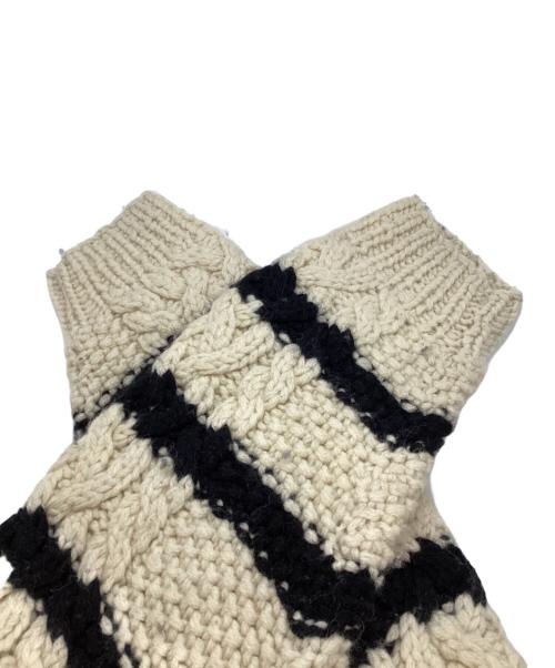 NKINT（ンニット）NKINT (ンニット) hand knitting stripe  アイボリー×ブラック サイズ:2の古着・服飾アイテム