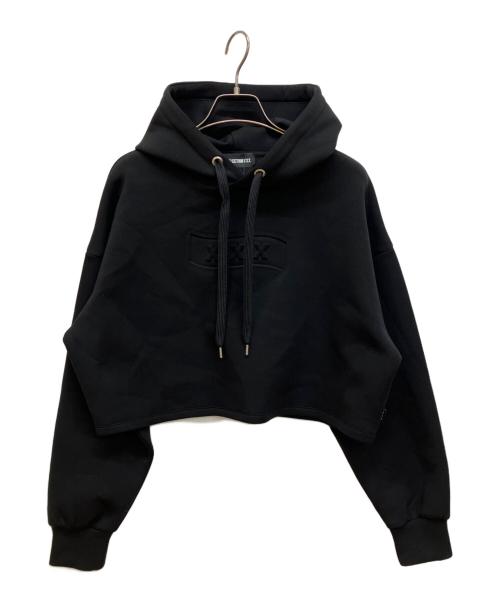 GOD SELECTION XXX（ゴッド セレクション トリプルエックス）GOD SELECTION XXX (ゴッドセレクショントリプルエックス) クロップドパーカー　ロゴフーディ ブラック サイズ:FREE 未使用品の古着・服飾アイテム