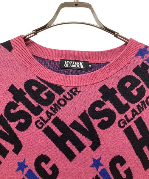 Hysteric Glamour（ヒステリックグラマー）Hysteric Glamour (ヒステリックグラマー) 総柄ニット ピンク サイズ:Mの古着・服飾アイテム