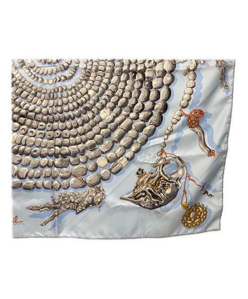 HERMES（エルメス）HERMES (エルメス) カレ90 Reve de Corail 珊瑚の夢 シルクスカーフ ライトブルー サイズ:90×90の古着・服飾アイテム