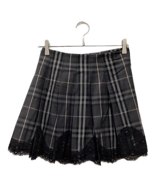 BURBERRY LONDON（バーバリーロンドン）BURBERRY LONDON (バーバリーロンドン) ラップチェックスカート ブラック サイズ:UK6の古着・服飾アイテム