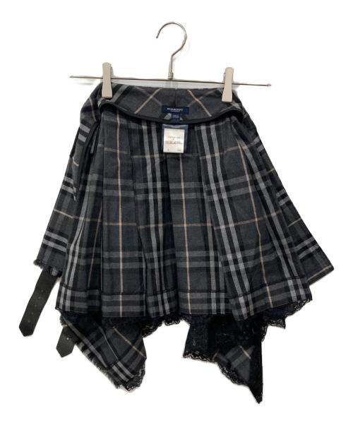 BURBERRY LONDON（バーバリーロンドン）BURBERRY LONDON (バーバリーロンドン) ラップチェックスカート ブラック サイズ:UK6の古着・服飾アイテム