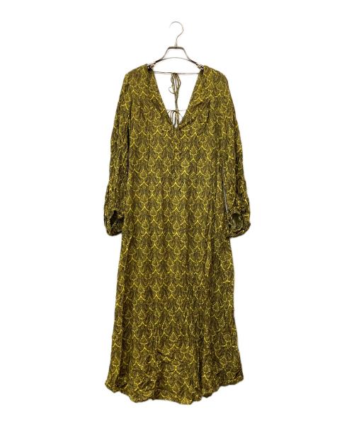 Uhr（ウーア）Uhr (ウーア) PAISLEY DRESS イエロー サイズ:36の古着・服飾アイテム