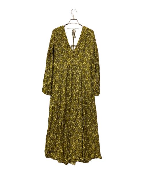Uhr（ウーア）Uhr (ウーア) PAISLEY DRESS イエロー サイズ:36の古着・服飾アイテム
