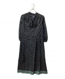 自由区（ジユウク）の古着「ポルカドットプリント ワンピース」｜ネイビー
