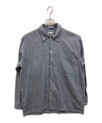 COMOLIコモリ）の古着「コットンカシミヤ オープンカラーシャツ」｜ブルー