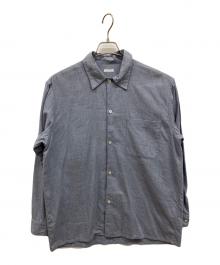 COMOLI（コモリ）の古着「コットンカシミヤ オープンカラーシャツ」｜ブルー