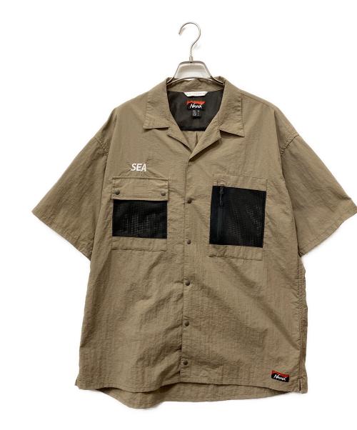 WIND AND SEA（ウィンダンシー）WIND AND SEA (ウィンダンシー) NANGA (ナンガ) NYLON TUSSER SHIRT ベージュ サイズ:XLの古着・服飾アイテム