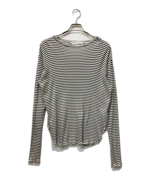 L'appartement（アパルトモン）L'Appartement (アパルトモン) RIB LONGSLEEVE T-SHIRT ホワイト×ブラック サイズ:FREEの古着・服飾アイテム