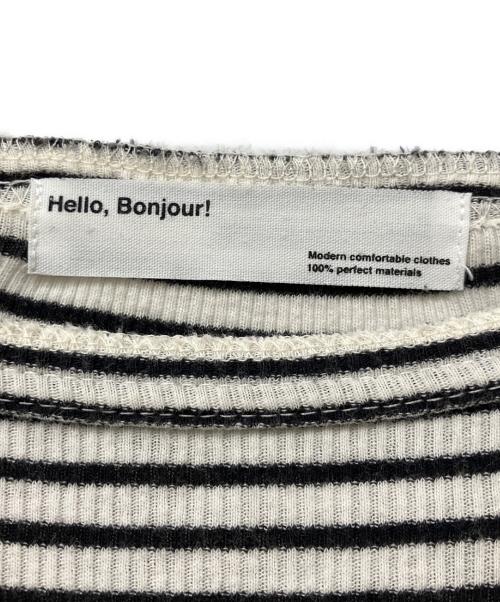 L'appartement（アパルトモン）L'Appartement (アパルトモン) RIB LONGSLEEVE T-SHIRT ホワイト×ブラック サイズ:FREEの古着・服飾アイテム