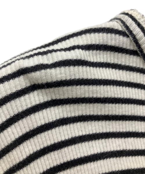 L'appartement（アパルトモン）L'Appartement (アパルトモン) RIB LONGSLEEVE T-SHIRT ホワイト×ブラック サイズ:FREEの古着・服飾アイテム