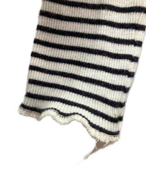 L'appartement（アパルトモン）L'Appartement (アパルトモン) RIB LONGSLEEVE T-SHIRT ホワイト×ブラック サイズ:FREEの古着・服飾アイテム