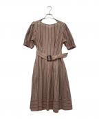 BLUE LABEL CRESTBRIDGEブルーレーベルクレストブリッジ）の古着「ストライプワンピース」｜ベージュ