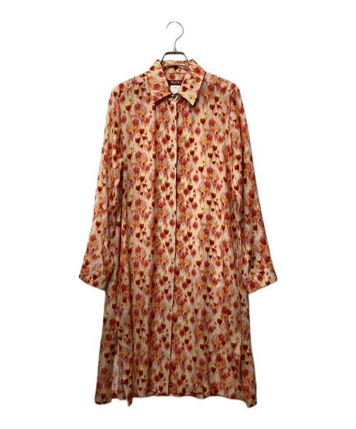 Max Mara Studio（マックスマーラ ストゥディオ）Max Mara Studio (マックスマーラ ストゥディオ) フラワープリントシルクシャツワンピース レッド サイズ:32の古着・服飾アイテム