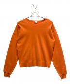 6(ROKU) BEAUTY&YOUTHロク ビューティーアンドユース）の古着「COTTON WOOL CREW NECK KNIT」｜オレンジ