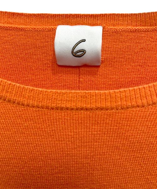 6(ROKU) BEAUTY&YOUTH（ロク ビューティーアンドユース）6(ROKU) BEAUTY&YOUTH (ロク ビューティーアンドユース) COTTON WOOL CREW NECK KNIT オレンジ サイズ:FREEの古着・服飾アイテム