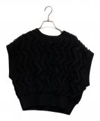 LOEFFロエフ）の古着「ウェーブ フリンジ ベスト」｜ブラック