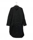 GROUND Yグラウンドワイ）の古着「Layered Long Shirt One-piece」｜ブラック