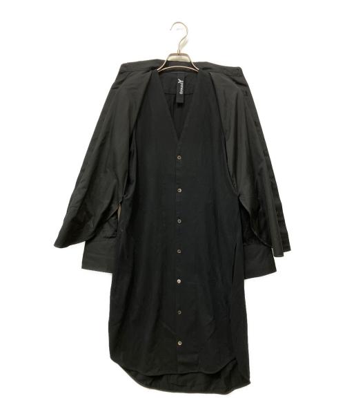 GROUND Y（グラウンドワイ）GROUND Y (グラウンドワイ) Layered Long Shirt One-piece ブラック サイズ:1の古着・服飾アイテム