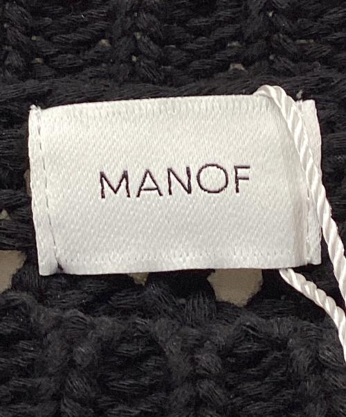 MANOF（マノフ）MANOF (マノフ) クロシェライクニット ブラック サイズ:Fの古着・服飾アイテム