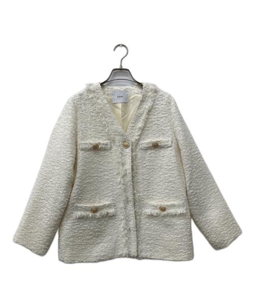 COEL（コエル）COEL (コエル) ツイードVネックジャケット オフホワイト サイズ:36の古着・服飾アイテム