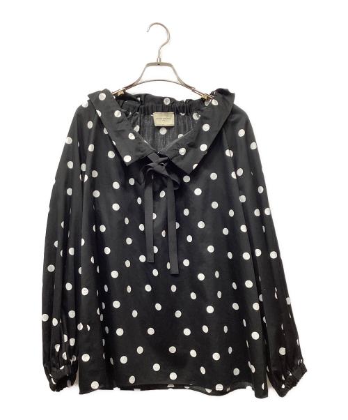 UNITED ARROWS（ユナイテッドアローズ）UNITED ARROWS (ユナイテッドアローズ) C ギャザーフリル リボンブラウス ブラック サイズ:36の古着・服飾アイテム