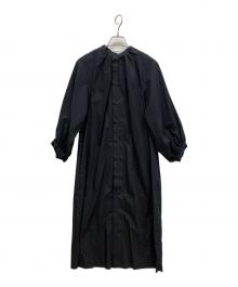 MM6 Maison Margiela（エムエムシックスメゾンマルジェラ）の古着「ギャザーネックワンピース」｜ブラック