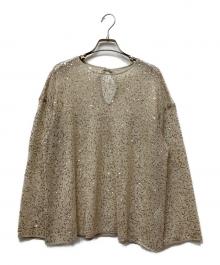 journal standard L'essage（ジャーナルスタンダード レサージュ）の古着「スパンコールロングスリーブブラウス」｜ベージュ