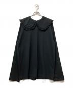 holidayホリデー）の古着「SUPER FINE DRY PURITAN COLLAR L/S TOPS」｜ブラック