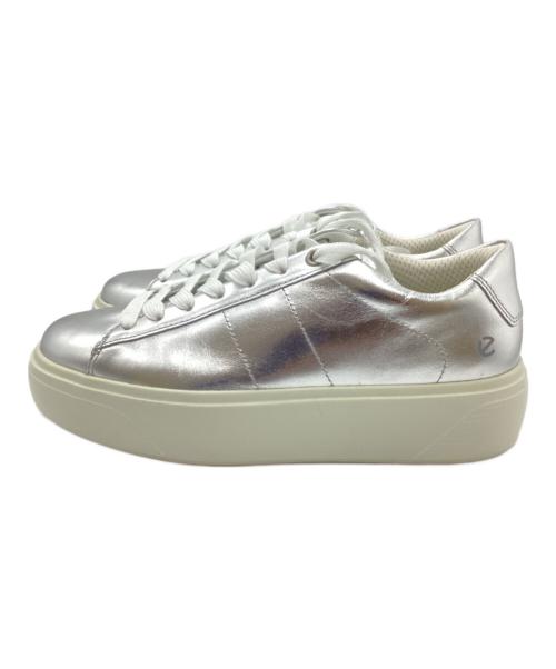 ECCO（エコー）ECCO (エコー) street patent platform sneakers シルバー サイズ:23.5の古着・服飾アイテム