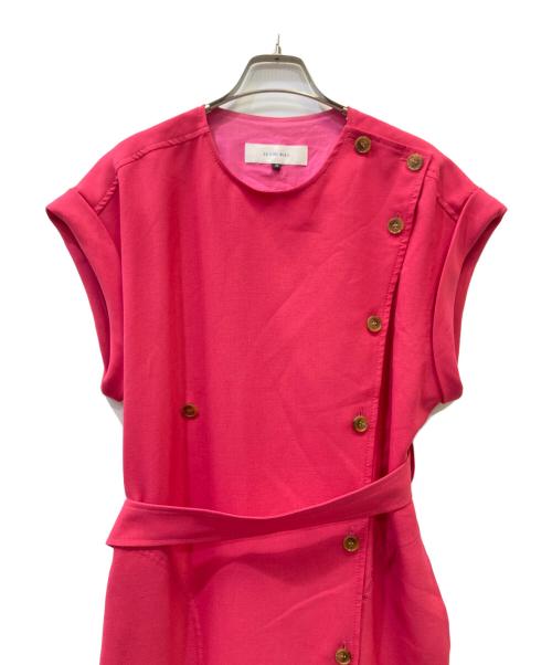 LE CIEL BLEU（ルシェルブルー）LE CIEL BLEU (ルシェルブルー) Linen Look Utility Dress ピンク サイズ:36の古着・服飾アイテム