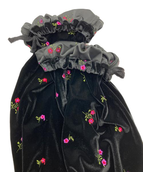 ticca（ティッカ）TICCA (ティッカ) フラワーエンブロイダリーベロアパンツ ブラック サイズ:freeの古着・服飾アイテム