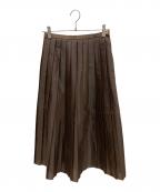DRAWERドゥロワー）の古着「タフタプリーツスカート」｜ブラウン