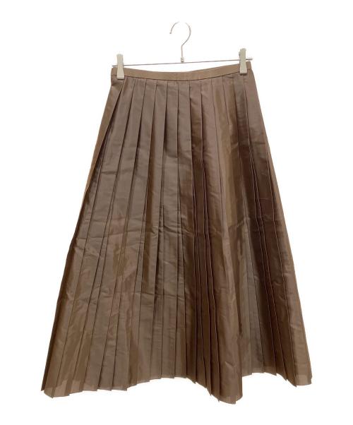 DRAWER（ドゥロワー）DRAWER (ドゥロワー) タフタプリーツスカート ブラウン サイズ:36の古着・服飾アイテム