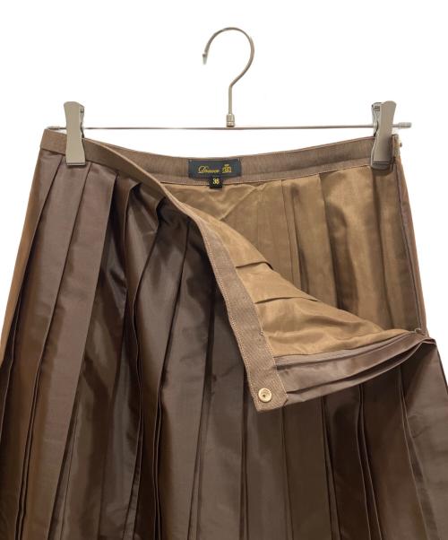 DRAWER（ドゥロワー）DRAWER (ドゥロワー) タフタプリーツスカート ブラウン サイズ:36の古着・服飾アイテム