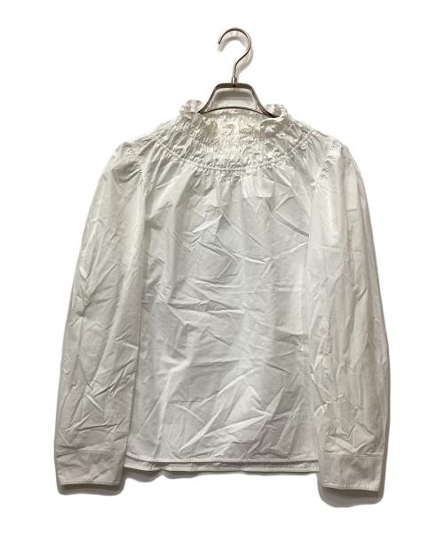 DRAWER（ドゥロワー）Drawer (ドゥロワー) シャーリングネックブラウス ホワイト サイズ:36の古着・服飾アイテム