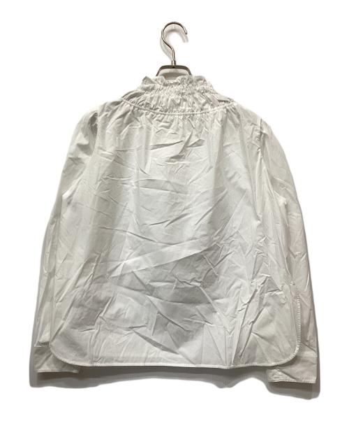 DRAWER（ドゥロワー）Drawer (ドゥロワー) シャーリングネックブラウス ホワイト サイズ:36の古着・服飾アイテム