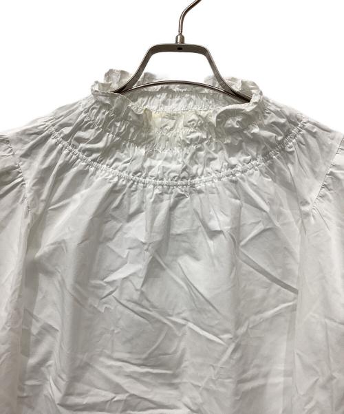 DRAWER（ドゥロワー）Drawer (ドゥロワー) シャーリングネックブラウス ホワイト サイズ:36の古着・服飾アイテム
