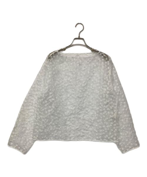 LOEFF（ロエフ）LOEFF (ロエフ) シアー エンブロイダリーブラウス ホワイト サイズ:-の古着・服飾アイテム