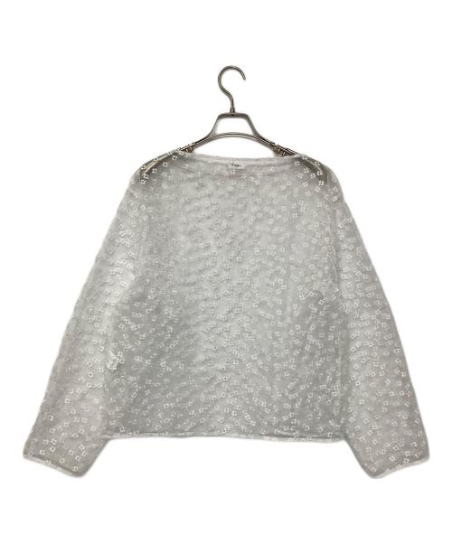 LOEFF（ロエフ）LOEFF (ロエフ) シアー エンブロイダリーブラウス ホワイト サイズ:-の古着・服飾アイテム