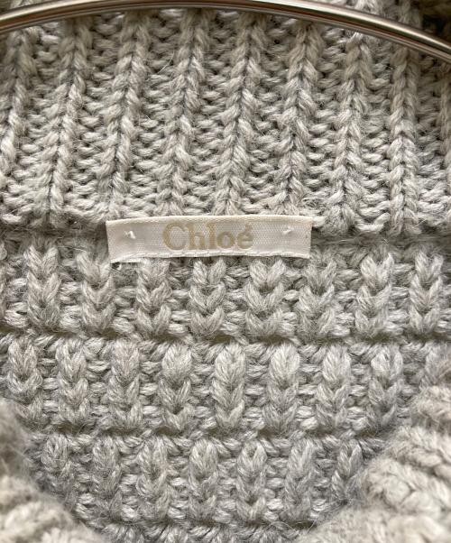 Chloe（クロエ）Chloe (クロエ) アルパカブレンド スタンドカラーニットジャケット グレー サイズ:XSの古着・服飾アイテム