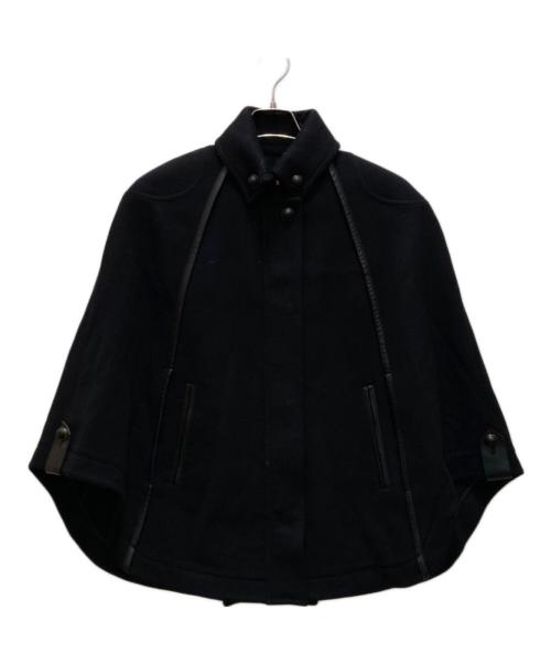 TOD'S（トッズ）TOD'S (トッズ) ラブレザートリミング ポンチョ ブラック サイズ:38の古着・服飾アイテム